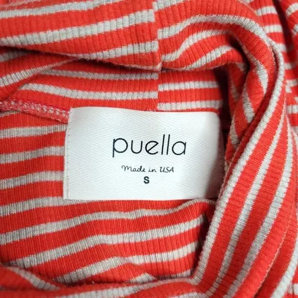 Anthropologie Puella Striped Mock Neck Ribbed Tunic Top, Made in USA, Size Small - Picture 7 of 9
